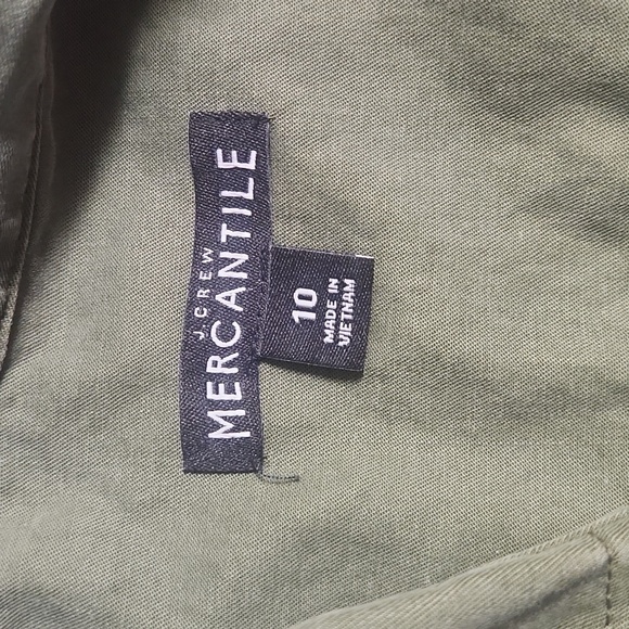 J. Crew Green Button-Up Shirt Dress, Size 10 - Picture 8 of 10